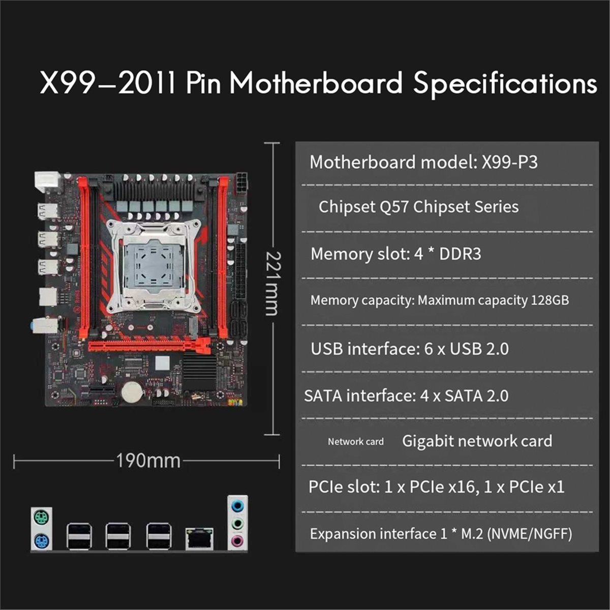 (A01R) X99 Motherboard X99 P3  - Ddr3 Ram recension och pris